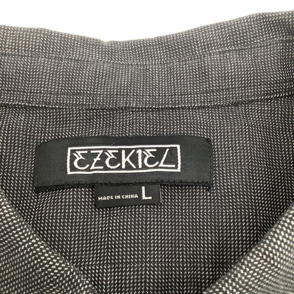 Ezekiel Mens Short Sleeve‎ Button Up Shirt Black Size Large NWT - Picture 5 of 8